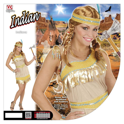 Widmann SRL Indiaan kostuum goud dames