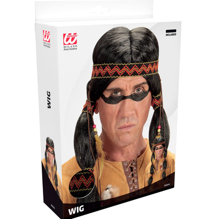 Widmann SRL Indianen pruik Adna met haarbandje