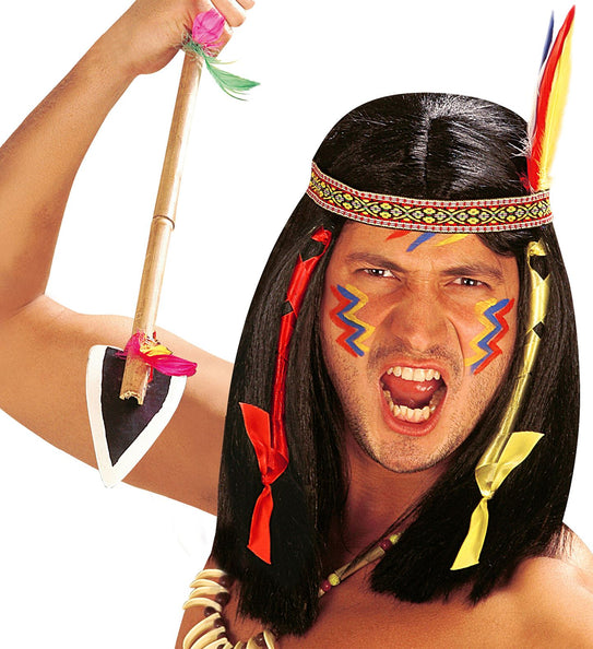 Widmann SRL Indianen pruik met veren