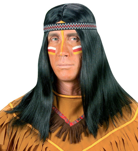 Widmann SRL Indianen pruik zwart man