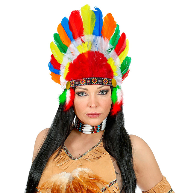 Widmann SRL Indianentooi veren meerkleurig