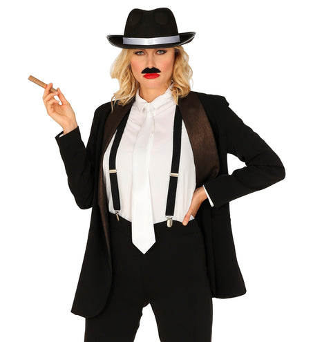 Widmann SRL Jaren 20 Gangster verkleedset zwart