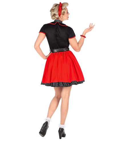 Widmann SRL Jaren 50 jurk rood zwart