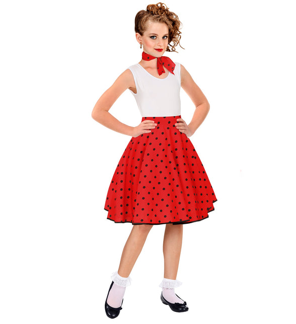 Widmann SRL Jaren 50 rok rood zwart Holly
