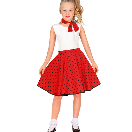 Widmann SRL Jaren 50 rok rood zwart Holly