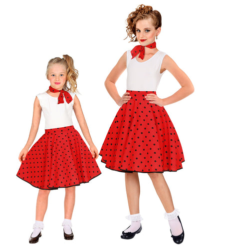 Widmann SRL Jaren 50 rok rood zwart Holly