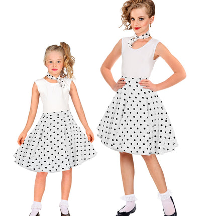 Widmann SRL Jaren 50 rok wit zwart Holly