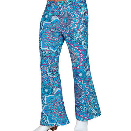 Widmann SRL Jaren 70 broek mandala blauw heren