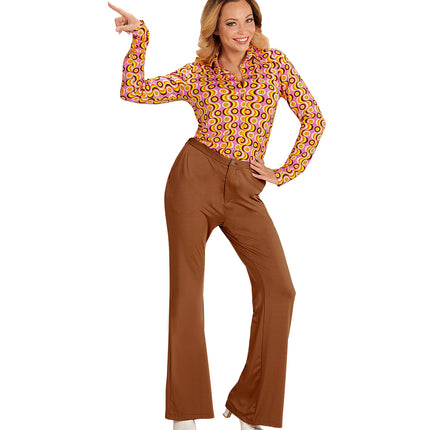 Widmann SRL Jaren 70 disco broek Groovy bruin