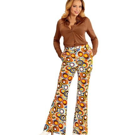 Widmann SRL Jaren 70 disco broek Groovy cirkels
