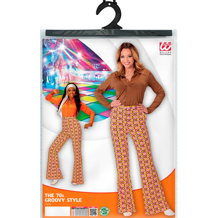 Widmann SRL Jaren 70 disco broek Groovy langspeelplaat