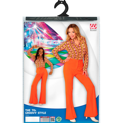 Widmann SRL Jaren 70 disco broek Groovy oranje