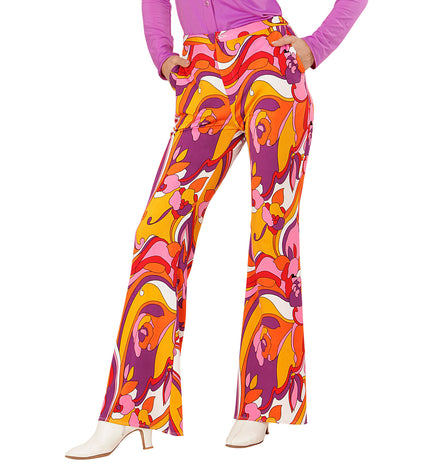 Widmann SRL Jaren 70 disco broek Groovy Orchidee