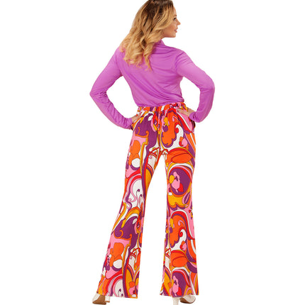 Widmann SRL Jaren 70 disco broek Groovy Orchidee