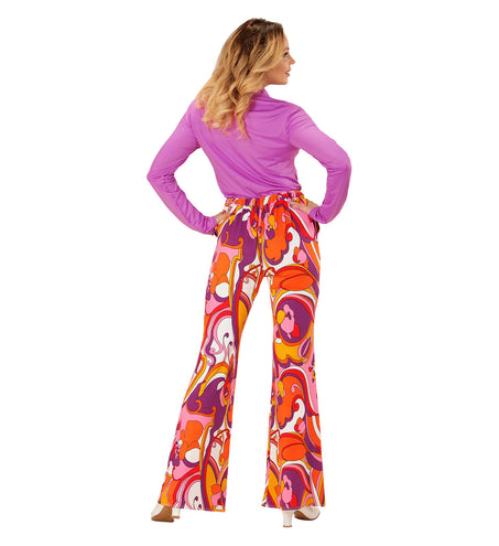 Widmann SRL Jaren 70 disco broek Groovy Orchidee