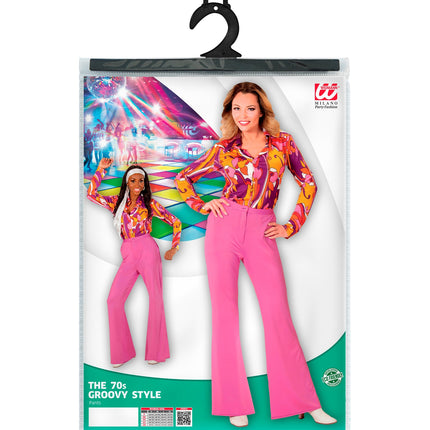 Widmann SRL Jaren 70 disco broek Groovy paars