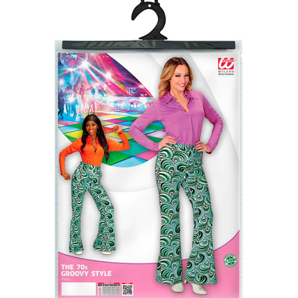 Widmann SRL Jaren 70 disco broek Groovy waves