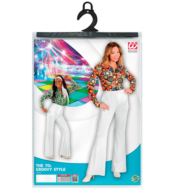 Widmann SRL Jaren 70 disco broek Groovy wit