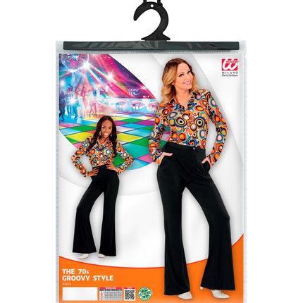 Widmann SRL Jaren 70 disco broek Groovy zwart