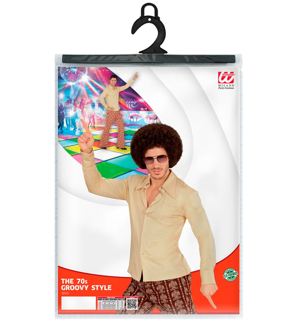 Widmann SRL Jaren 70 disco hemd Groovy beige