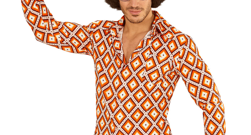 Widmann SRL Jaren 70 disco hemd Groovy geruit