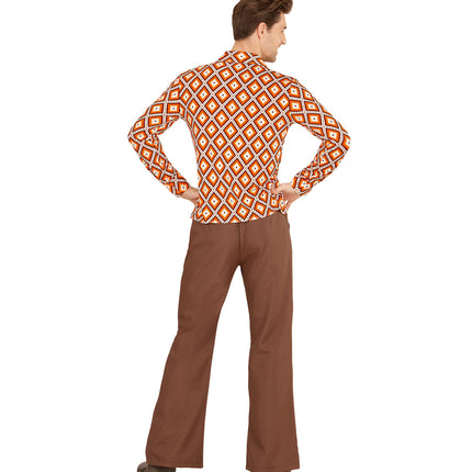 Widmann SRL Jaren 70 disco hemd Groovy geruit