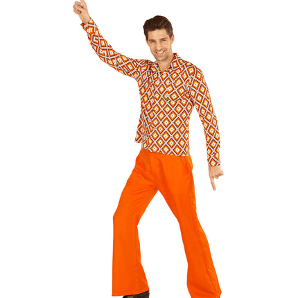 Widmann SRL Jaren 70 disco hemd Groovy geruit