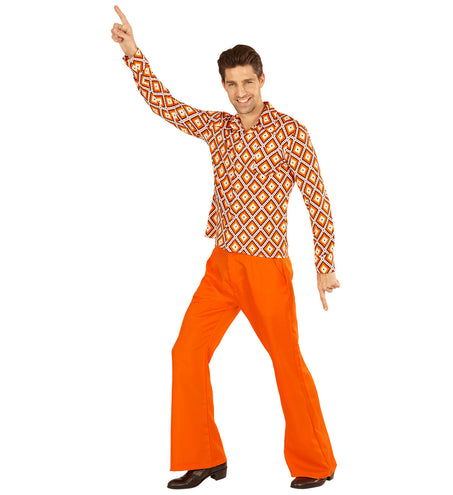 Widmann SRL Jaren 70 disco hemd Groovy geruit