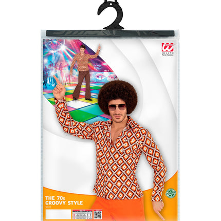 Widmann SRL Jaren 70 disco hemd Groovy geruit