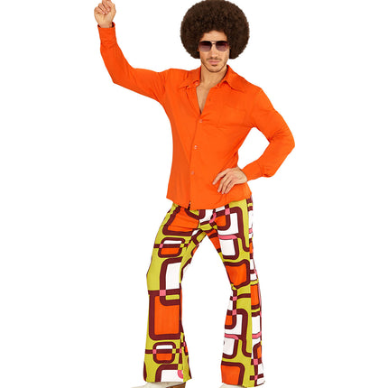 Widmann SRL Jaren 70 disco hemd Groovy oranje