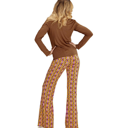 Widmann SRL Jaren 70 discoshirt Groovy bruin