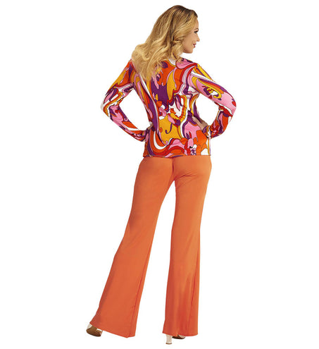 Widmann SRL Jaren 70 discoshirt Groovy Orchidee