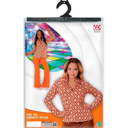 Widmann SRL Jaren 70 discoshirt Groovy ruitjes