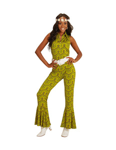 Widmann SRL Jaren 70 jumpsuit groovy groen