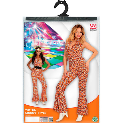 Widmann SRL Jaren 70 jumpsuit groovy ruit