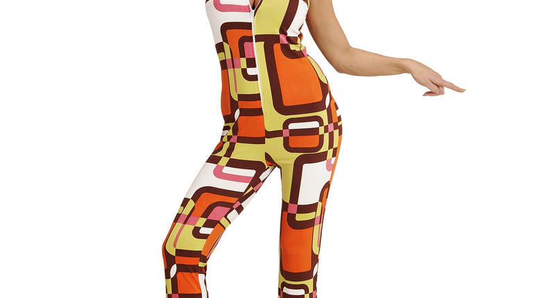 Widmann SRL Jaren 70 jumpsuit groovy vlakken
