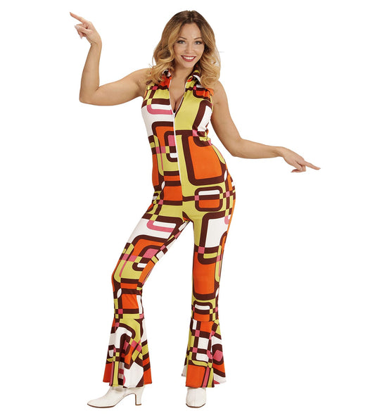 Widmann SRL Jaren 70 jumpsuit groovy vlakken
