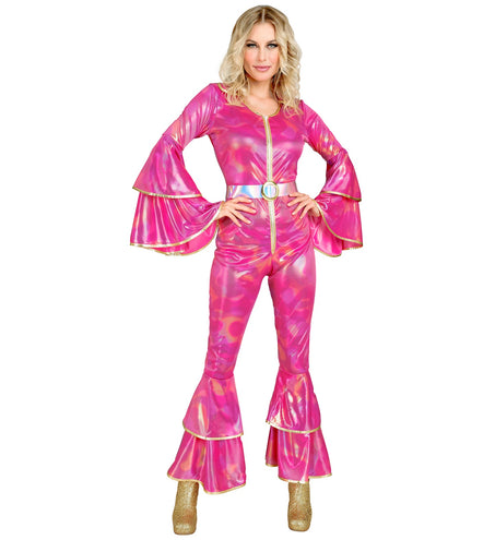 Widmann SRL Jaren 70 Jumpsuit roze Annie