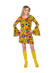 Widmann SRL Jaren 70 jurk groovy cirkels