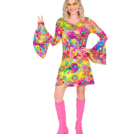 Widmann SRL Jaren 70 jurk love&peace