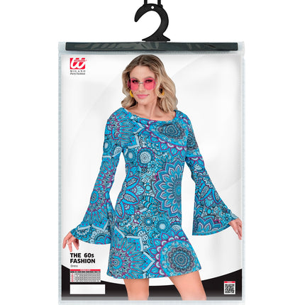 Widmann SRL Jaren 70 jurk mandala blauw