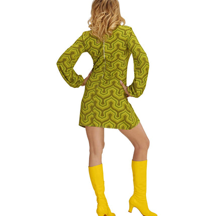 Widmann SRL Jaren 70 jurkje groovy groen