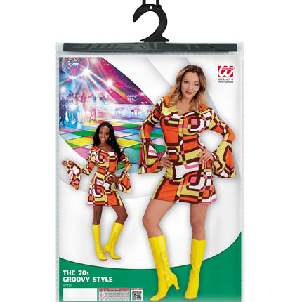 Widmann SRL Jaren 70 jurkje groovy vlakken