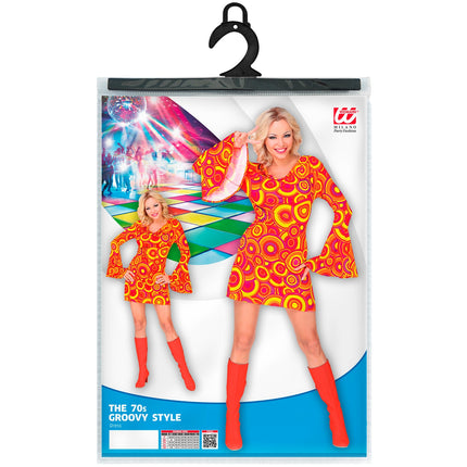 Widmann SRL Jaren 70 jurkje rood geel