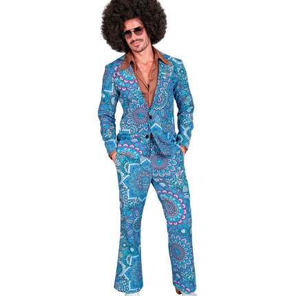 Widmann SRL Jaren 70 kostuum mandala blauw