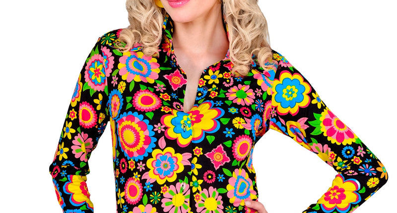 Widmann SRL Jaren 70 shirt bloemenfeest dames