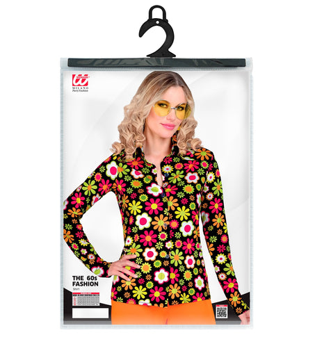 Widmann SRL Jaren 70 shirt flowers dames