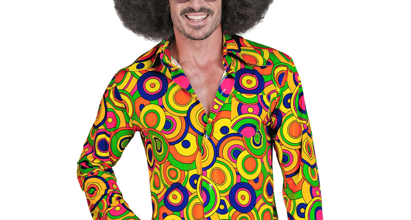 Widmann SRL Jaren 70 shirt groovy cirkels heren