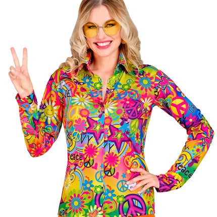 Widmann SRL Jaren 70 shirt love&peace  dames