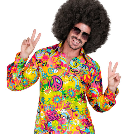 Widmann SRL Jaren 70 shirt love&peace heren